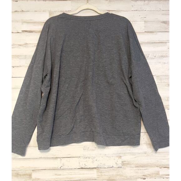 Old Navy Long Sleeved T-Shirt Womens X-Large Gray Do All things with Care/Cake - Picture 3 of 7